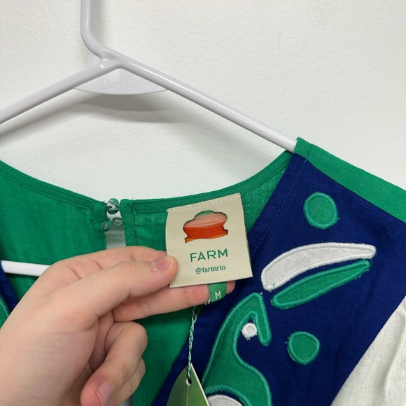 Farm Rio Soft Garden Patchwork Linen-Blend Midi Dress NWT - Picture 11 of 14